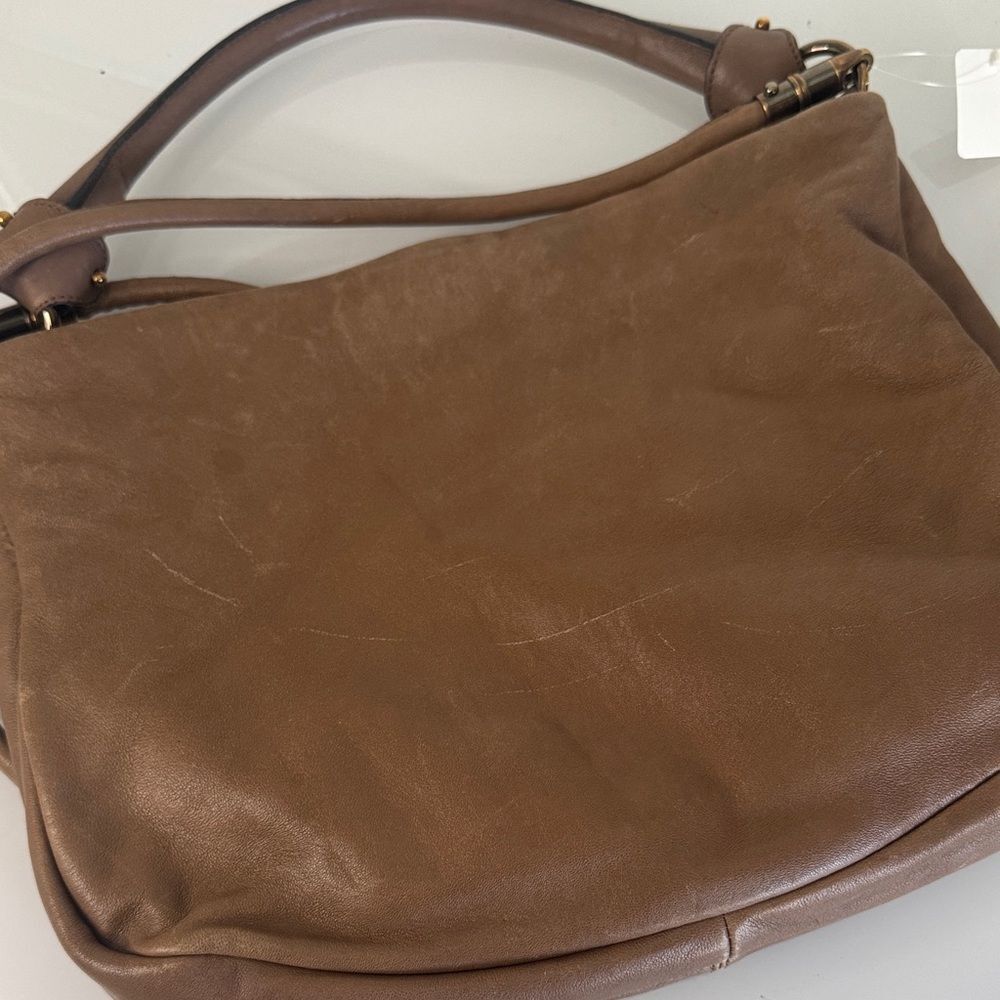 Salvatore Ferragamo Vintage Gancini Leather Hobo Bag – Tan - Picture 4 of 11